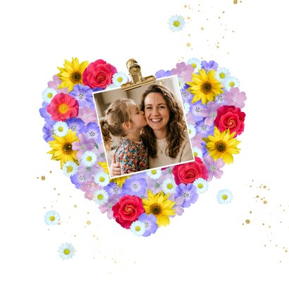 Moederdag kaartje vrolijk bloemenhart 2