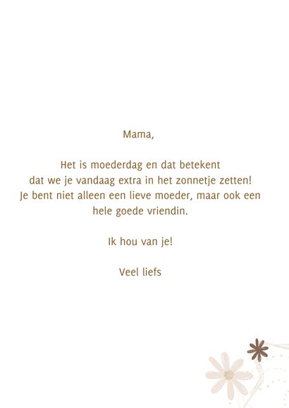 Moederdag Lieve mama bloemetjes 3