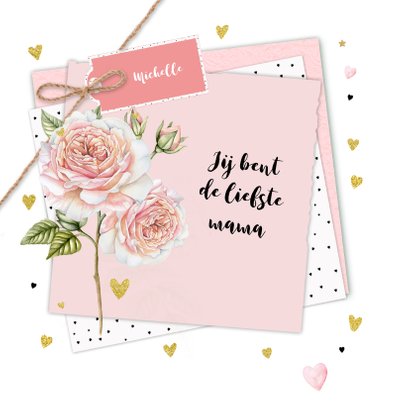 Moederdag roos op papiertjes 2