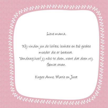 Moederdag roze bloemen - SV 3