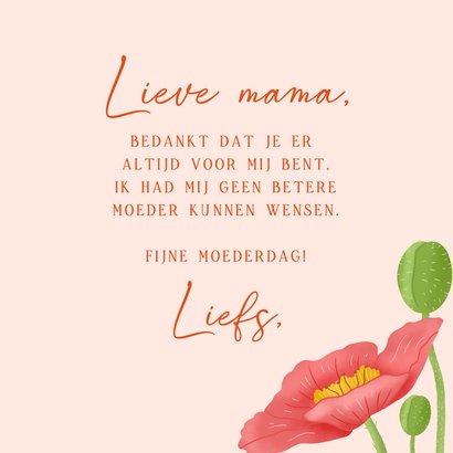 Moederdagkaart Best mom met bloemen in vaas 3