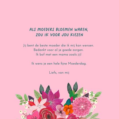 Moederdagkaart bloemen boeket illustratie vrouw kleurrijk 3