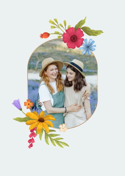 Moederdagkaart bloemen illustratie kleurrijk liefste mama 2