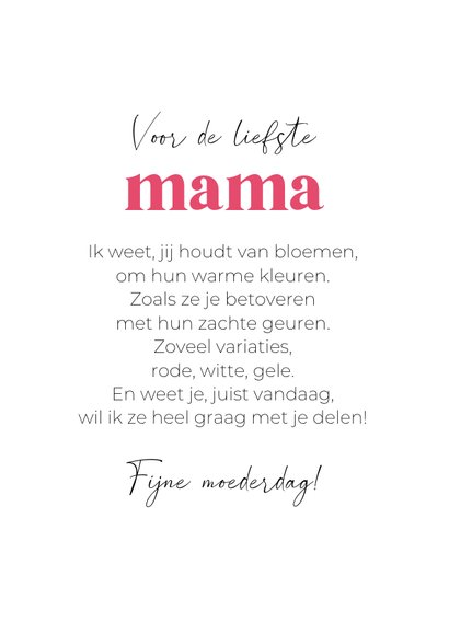 Moederdagkaart bloemen illustratie kleurrijk liefste mama 3