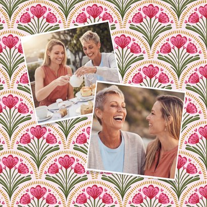 Moederdagkaart bloemen schubben patroon foto 2