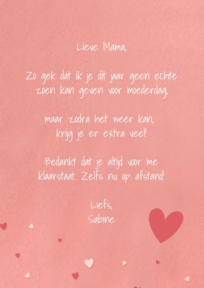 Moederdagkaart Corona - Nu een papieren zoen, snel overdoen! 3