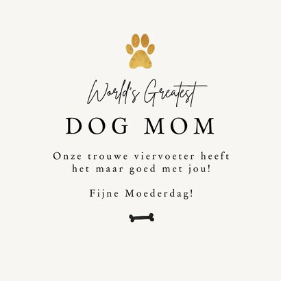 Moederdagkaart dog mom grappig hond goud 3