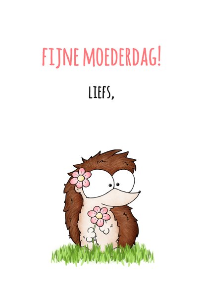 Moederdagkaart egeltje hedgehugs voor Moederdag 3