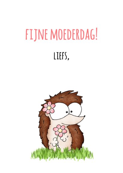 Moederdagkaart egeltje hedgehugs voor Moederdag 3