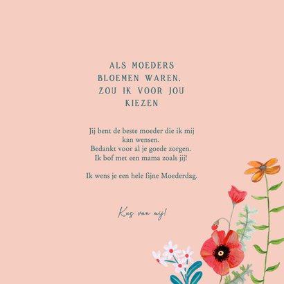 Moederdagkaart, fijne moederdag boeket 3