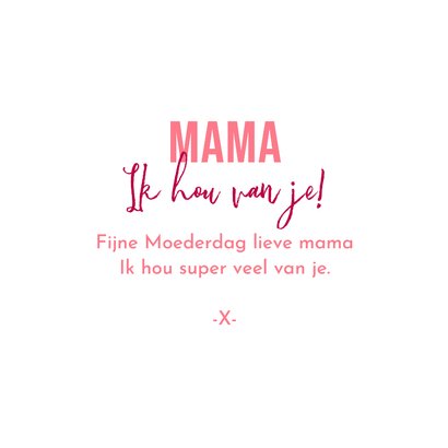 Moederdagkaart fotocollage roze hip hartjes liefste mama 3