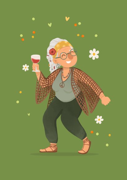 Moederdagkaart grappig hippie liefste mama humor 2