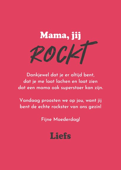 Moederdagkaart grappig rockstar mom humor cartoon 3