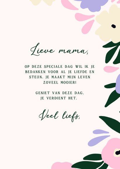 Moederdagkaart Happy Mother's day met bloemen 3