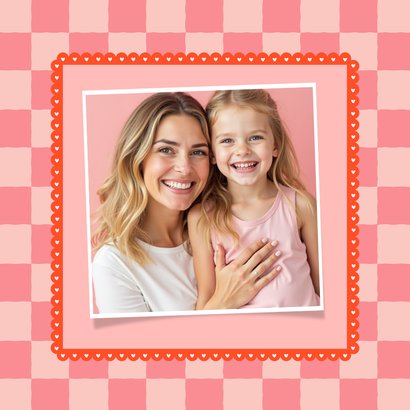 Moederdagkaart hip en trendy blokjes roze liefste mama 2