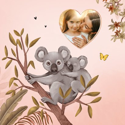 Moederdagkaart illustratie koala dieren jungle lief 2