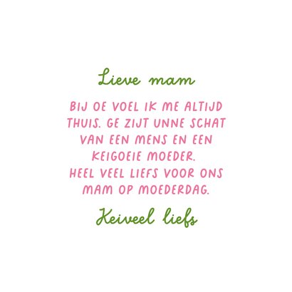 Moederdagkaart in Brabants dialect 'ons mam' 3