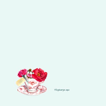 Moederdagkaart Kopje met vrolijke bloemen 2