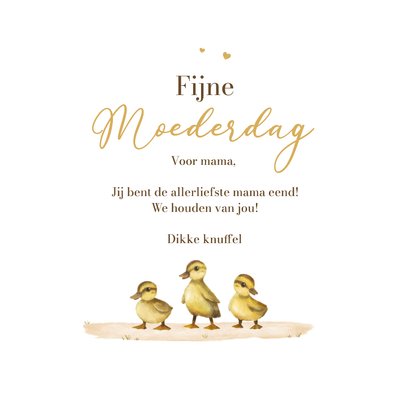 Moederdagkaart liefste mama eendjes dieren kinderen 3