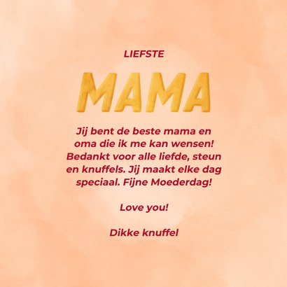 Moederdagkaart liefste mama en oma roze hartjes 3