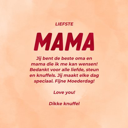 Moederdagkaart liefste mama met foto en roze hartjes 3