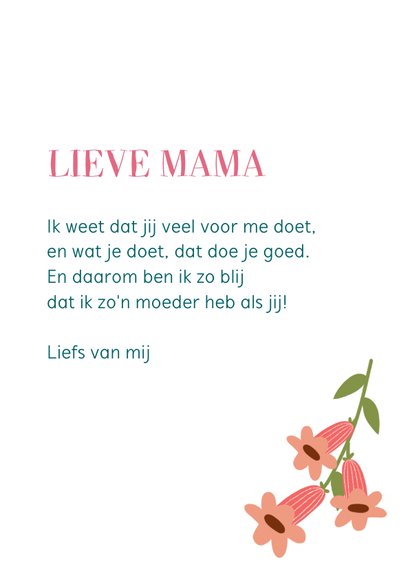 Moederdagkaart liefste mama 3