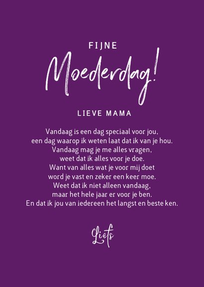 Moederdagkaart lieve mama jij bent goud waard 3