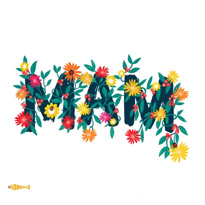 Moederdagkaart met bloemenletters 2