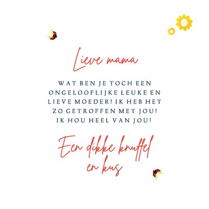 Moederdagkaart met bloemenletters 3