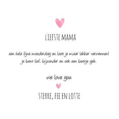 ga sightseeing rekken Mediaan Moederdagkaart met de tekst We love Mom | Kaartje2go