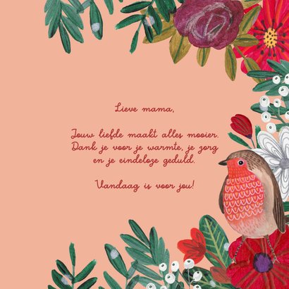 Moederdagkaart met foto bloemen liefde mama hart 3