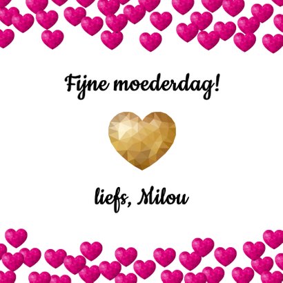Moederdagkaart met hartjes 1 uit duizenden 3