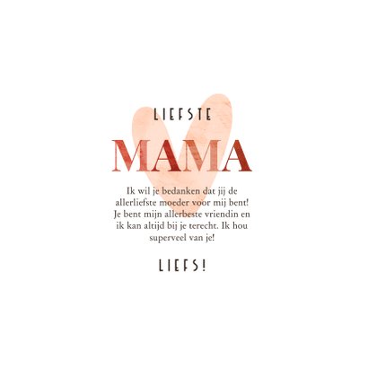 Moederdagkaart met naam en hart liefste mama stijlvol 3