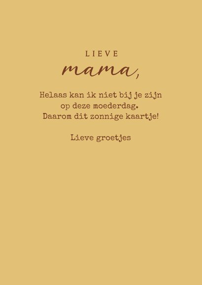 Moederdagkaart met zonnebloem 3