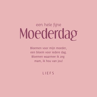 Moederdagkaart paarse bloemen in vaas illustratie 3