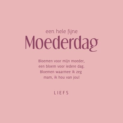 Moederdagkaart paarse bloemen in vaas illustratie 3