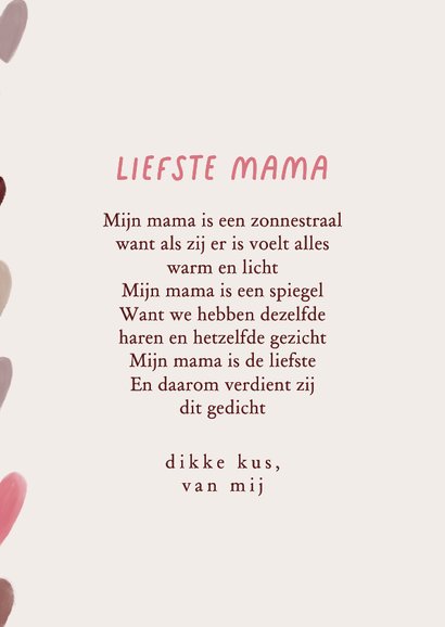 Moederdagkaart patroon van kleurrijke hartjes met foto 3