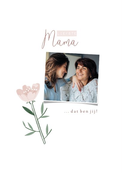 Moederdagkaart roze bloemen patroon liefste mama 2