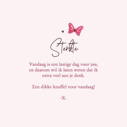 Moederdagkaart sterkte vlinder ik denk aan je hartjes 3