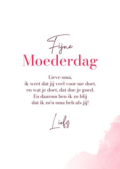 Moederdagkaart voor oma foto hartjes confetti strik 3