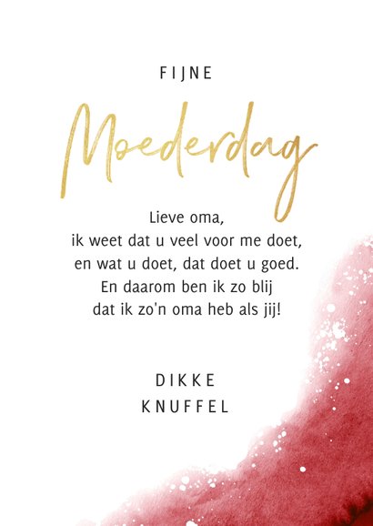 Moederdagkaart voor oma goud stijlvol foto 3