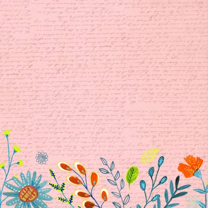 Moederdagkaart vrolijke bloemen rand 2
