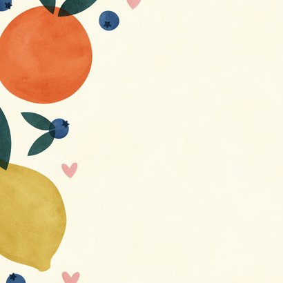 Moederdagkaart wensmoeder met fruit en hartjes 2