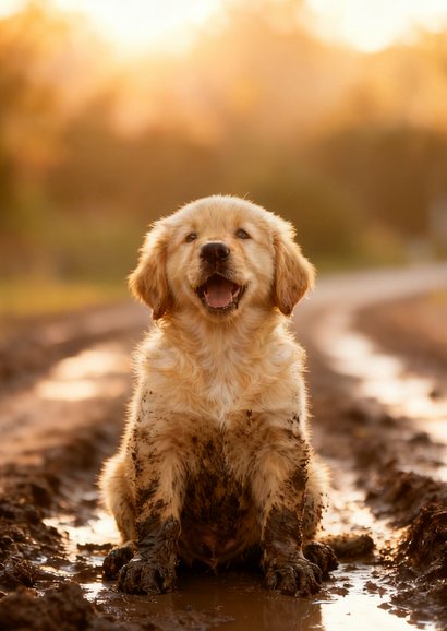 Moederdagkaartje happy mudder's day foto puppy modder 2