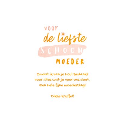 Moederdagkaartje voor de liefste schoonmoeder madeliefjes 3