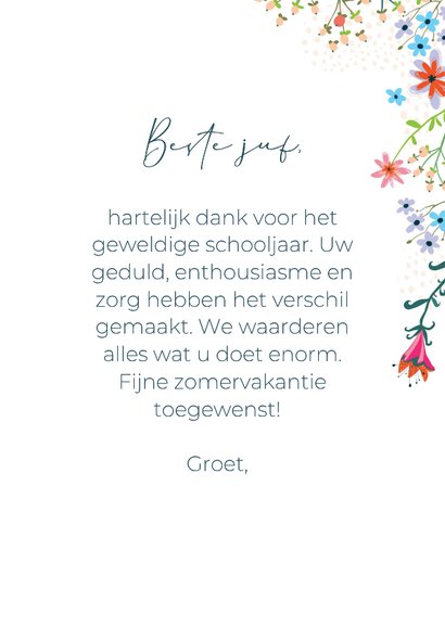 Mooi bedankkaart met wilde bloemen 3