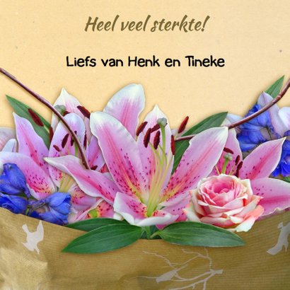 Mooi beterschapskaartje met boeket lelies 3