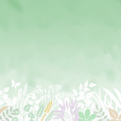 Mooie bedankkaart met bloemen, blaadjes in pasteltinten 2