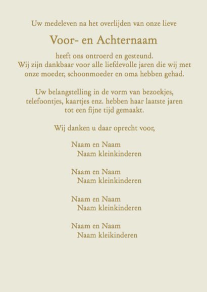 Mooie bedankkaart met wit-gele roos en tekstvoorstel 3