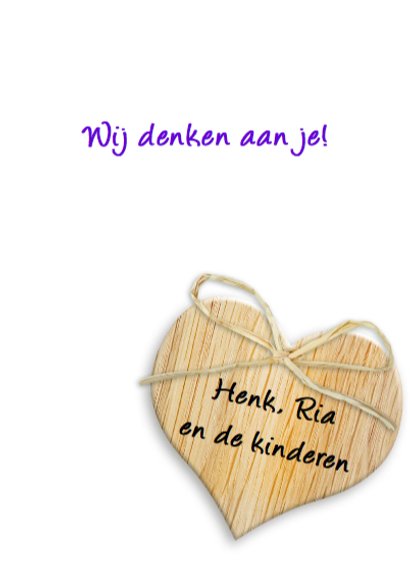 Mooie beterschapskaart lila bloemen met vlechtwerk en hartje 3